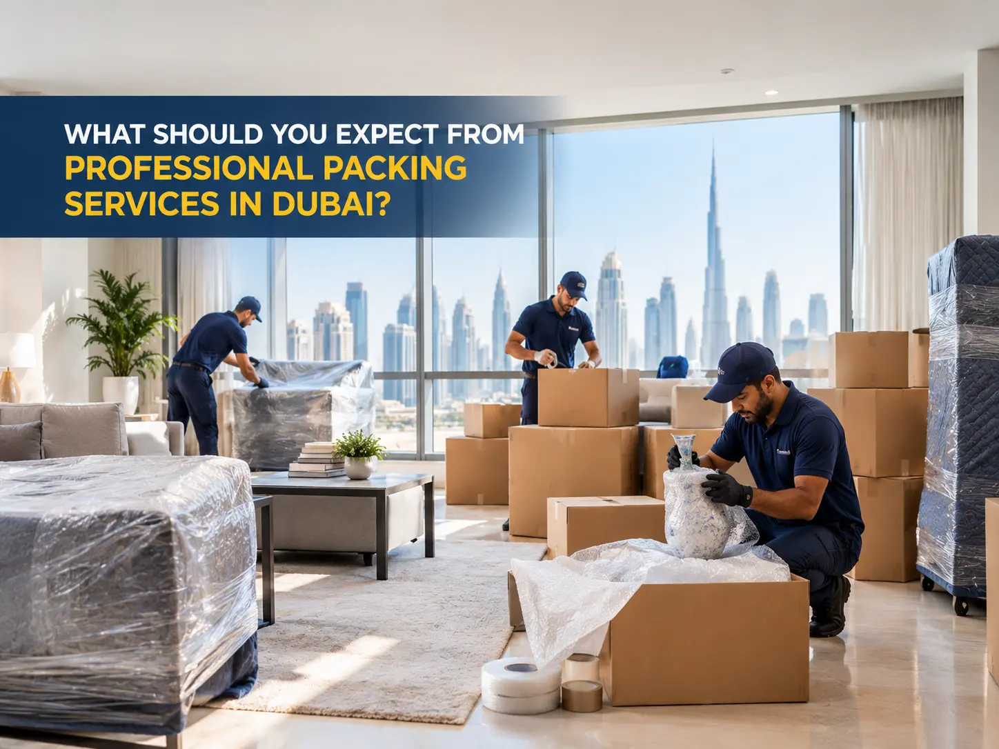 Packing services in Dubai professional packers wrapping household items
